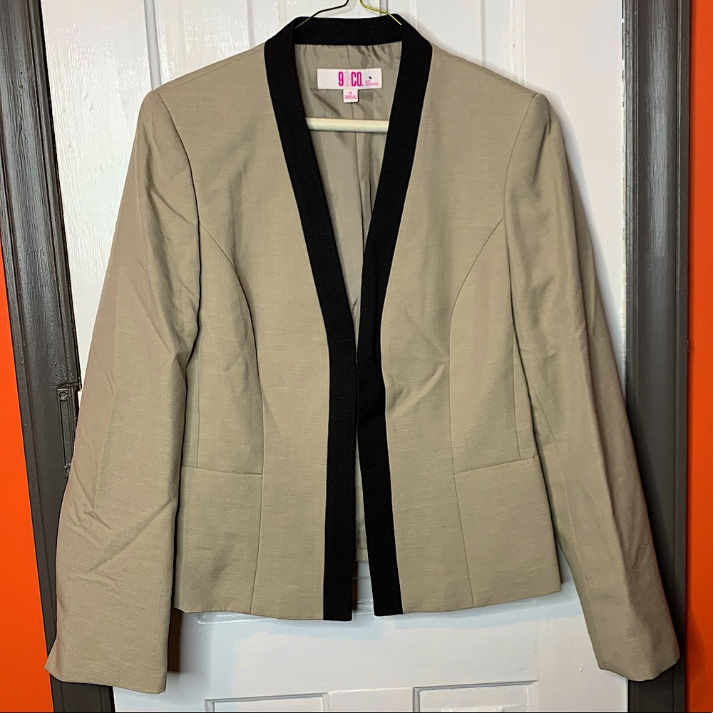 Nine & Co. Suit Separates Tan Open Front Blazer